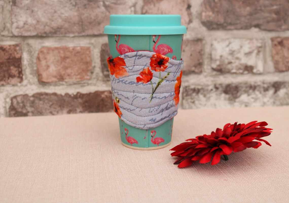 Handmade travel mug holder/sleeve Etsy