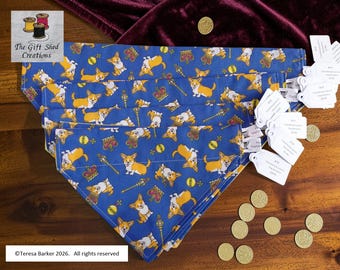 Dog bandana fits over the collar and can be personalised