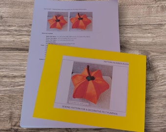 Sewing Pattern for a Felt Decorative Pumpkin,  physical pattern