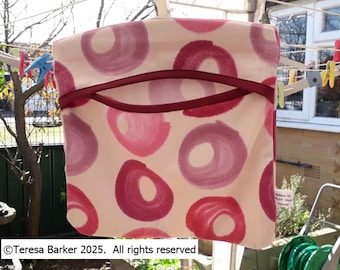 Handmade fabric clothes peg bag