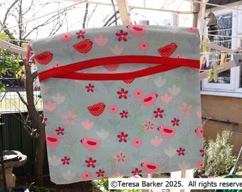 Handmade fabric clothes peg bag