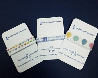 Various printed ribbon in various colours
