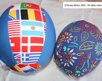 Balloon covers, made from beautiful cotton fabric, balloon blown up inside, reuse your balloons, can be used indoors or outdoors or in water