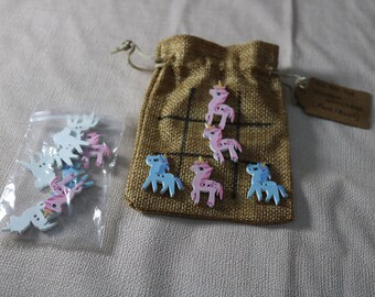 Handmade Tic Tac Toe Game, table game, wedding favor, holiday game, travel game, child game, 2 player game, portable game, fun counters