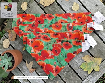 Dog bandana fits over the collar and can be personalised