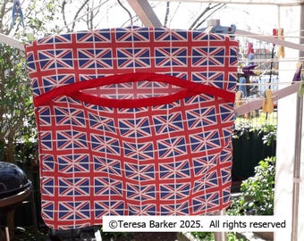 Handmade fabric clothes peg bag