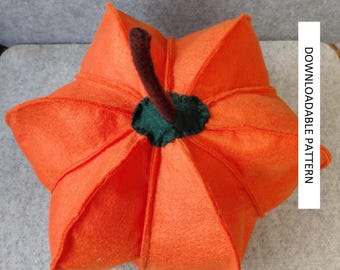 Downloadable Pattern for a felt pumpkin