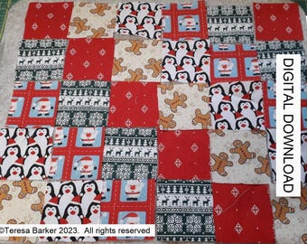 Pattern to make your own patchwork placemats, downloadable pattern, easy to follow instructions by picture and words