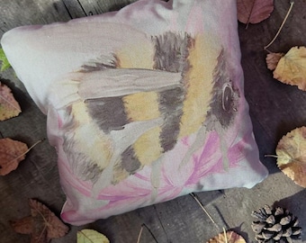 Handmade cushion cover with zip closure