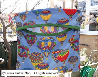Handmade fabric clothes peg bag