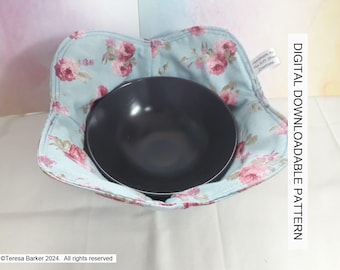Pattern for microwavable bowl holder, downloadable pattern, easy to follow instructions by picture and words