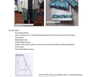 Pattern to make your own Tea Towel scraf/boa,  downloadable pattern, easy to follow instructions by picture and words