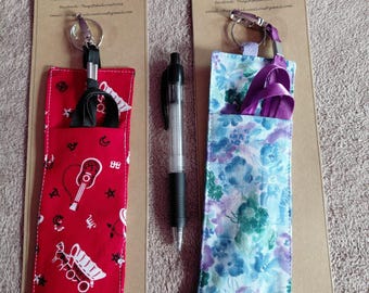 Handmade lanyard pen and pencil holder, lanyard included