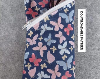 Downloadable Pattern for a zipped glasses case