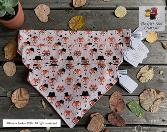 Dog bandana fits over the collar and can be personalised