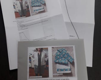 Pattern to make your own tea towel scarf/boa, physical pattern, easy to follow instructions by picture and words