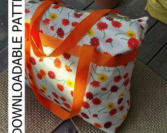 Boxed Handbag Sewing Pattern, Easy Step-by-Step Instructions (Digital Download)