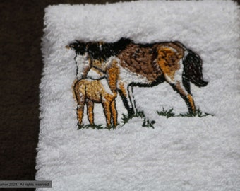 Embroidered hand and bath towels