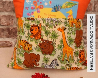 Pattern for reading cushion cover, downloadable pattern, easy to follow instructions by picture and words