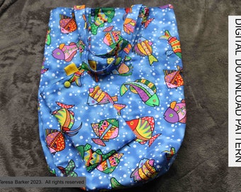Pattern for Tote Bag and Pouch, downloadable pattern, easy to follow instructions by picture and words