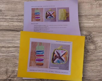 Sewing Pattern for a Rolled Up Wall Hanging Organiser,  physical pattern