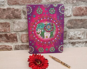 Hand decorated crystal art notebook