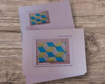 Sewing Pattern for a Patchwork Table Runner, physical pattern