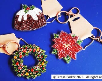 Hand decorated crystal art keyring, keyring, key chain, key fob, sealed crystals, clip attached, useful gift