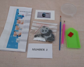 handmade crystal art starter kit, crystal art keyring kit, starter kits, complete project, portable craft, holiday activity