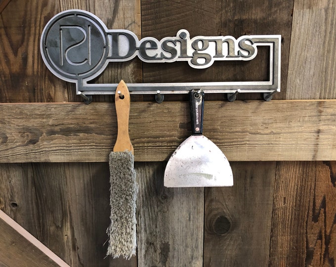 Personalized Metal Shop, coat, equipment or broom rack