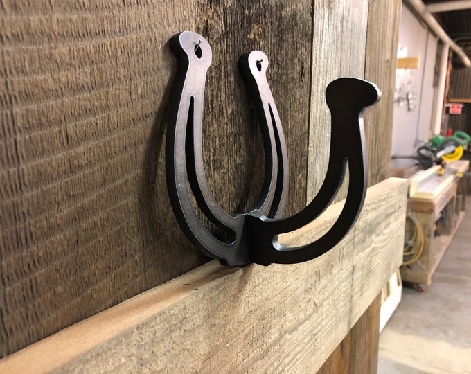 Tack Hook, Rope Hook, Barn Hook, Halter Hook, Shop Rack, Metal Art, CNC Art, Metal Sign, Ranch Sign, Horseshoe Hook, Barrel Racer,