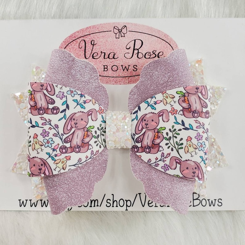 glitter bows april bows vera rose bows gifts Easter Collection spring bows Easter bows Handmade