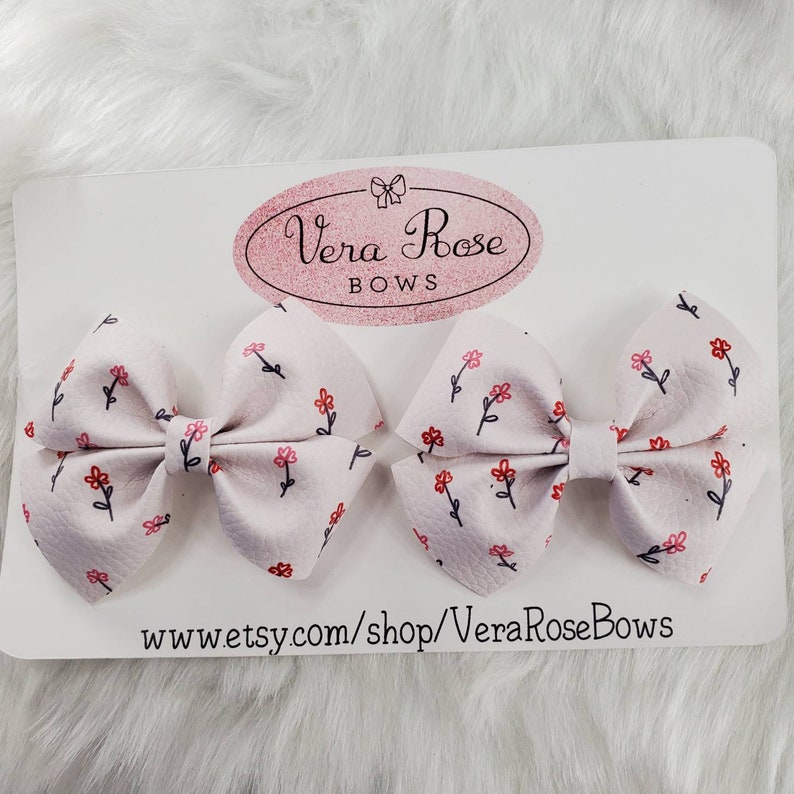 pigtail bows floral pigtail bow pigtail set handmade Floral collection floral bows vera rose bows floral bows hairbows