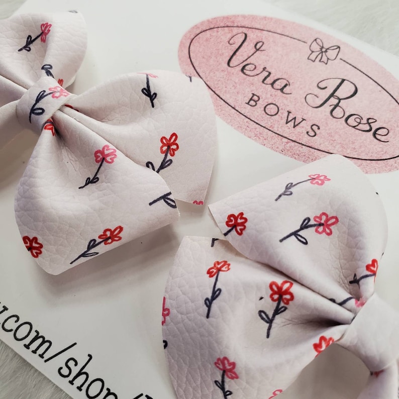 pigtail bows floral pigtail bow pigtail set handmade Floral collection floral bows vera rose bows floral bows hairbows
