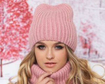 Chunky youth knit set beanie hat and scarf snood Warm knit beanie and scarf Winter knit set for the youth Warm chunky knit hat scarf set