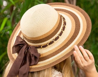 Floppy Brim Hat for Sun and Beach. Beautiful Tan / Beige  display picture 1