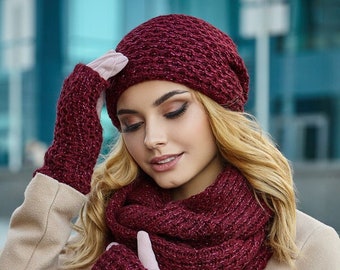 TAGVO Winter-Set: Beanie & Loop-Schal Für Damen – Extra Warm Mit Fleece-Futter