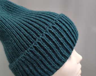 Green wool chunky beanie Warm knit  hat Green hat for Girl Teenager Women Thick green sport beanie  One size youth style