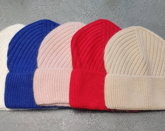 ANGORA beanie Warm knit hat Soft and warm hat for Girl Teenager Women  Winter warm beanie  One size youth style