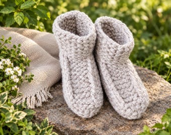 PDF pattern Chunky Slipper Socks Knitting Pattern Cozy House Socks Thick Yarn Slippers Easy Knit Slipper Boots PDF Knitting Pattern