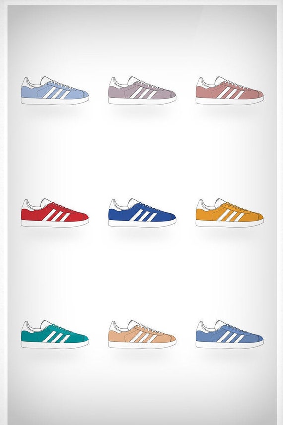 Ciego Parecer Dedos de los pies 2019 Adidas Gazelle Stockholm Illustrated Poster Print - Etsy