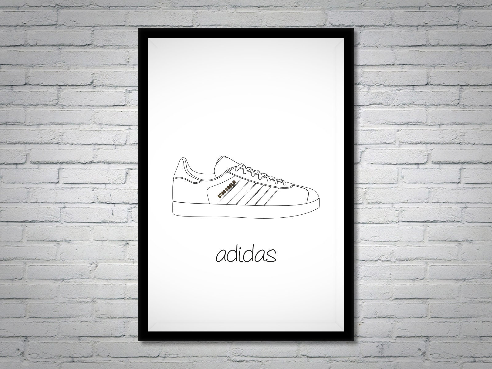 Adidas Gazelle Stockholm Illustrated Poster Print Trainer | Etsy