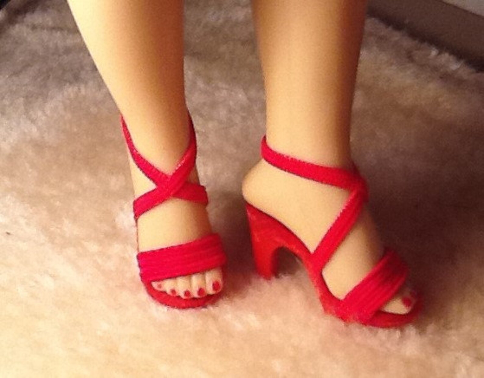 10 Little Miss Revlon & Others RED DOLL SHOES / Heels Etsy