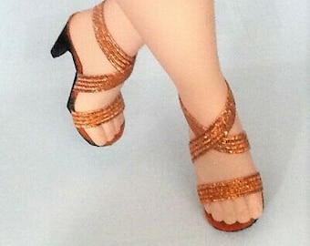 Copper Metallic Doll Shoes for 20" Cissy, Miss Revlon and Friends