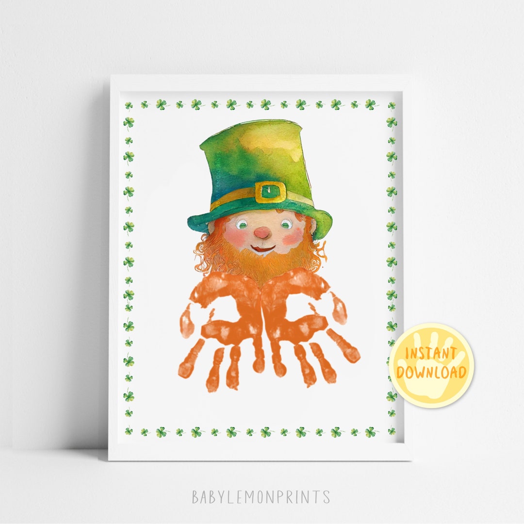Hand Print Art Printable St Patricks Day Toddler Activity