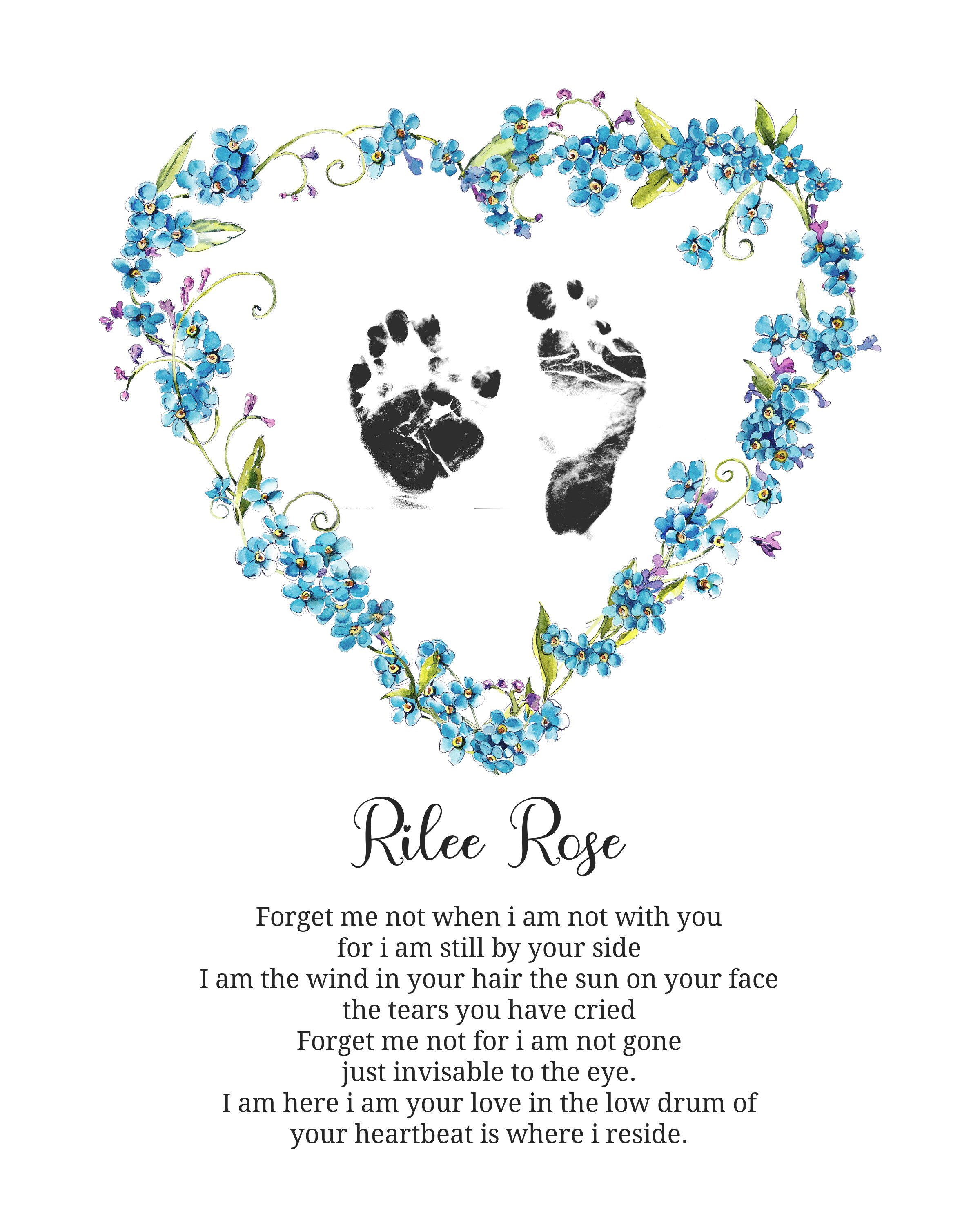 Baby loss print me not digital print footprint art Etsy