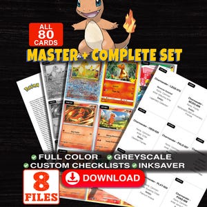 Charmander Pokemon Master Set Binder Checklist | Every Charmander Card Ever Made | Printable Placeholder Sheets & Tracker | Pokemon Proxy