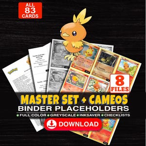 Torchic Pokémon Master Set Pärm Checklista | Alla engelska Torchic-kort som någonsin gjorts | Utskrivbara platshållarblad | Pokémon Proxy