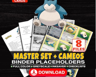 Snorlax Pokemon Master Set Binder Checklist | Every English Snorlax Card Ever Made | Printable Placeholder Sheets | Pokemon Proxy