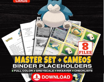 Snorlax Pokemon Master Set Binder Checklist | Every English Snorlax Card Ever Made | Printable Placeholder Sheets | Pokemon Proxy